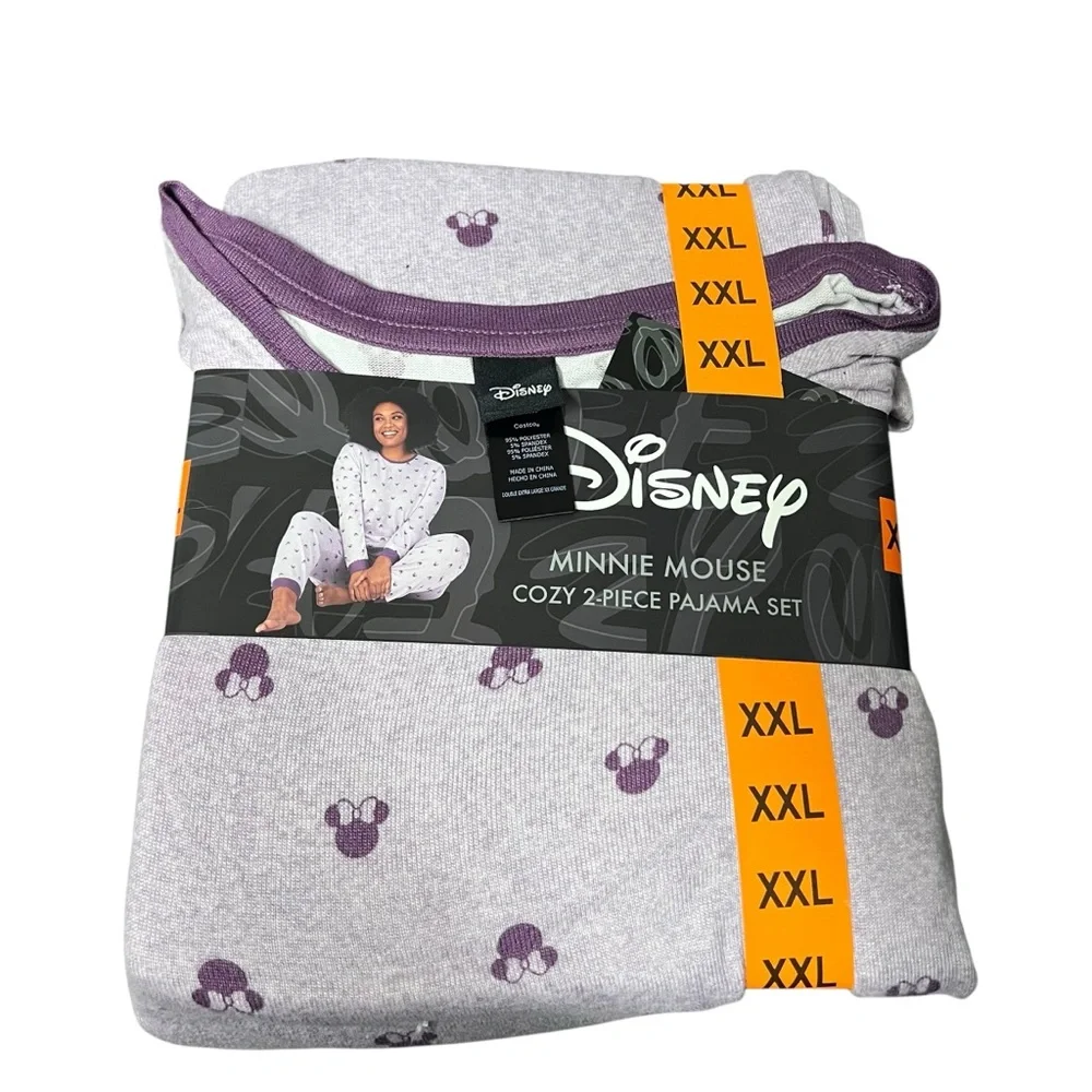 NWT Women’s Disney 2 Piece Minnie Mouse Long Sleeve Shirt & Pants Pajamas PJ XXL - Picture 1 of 5